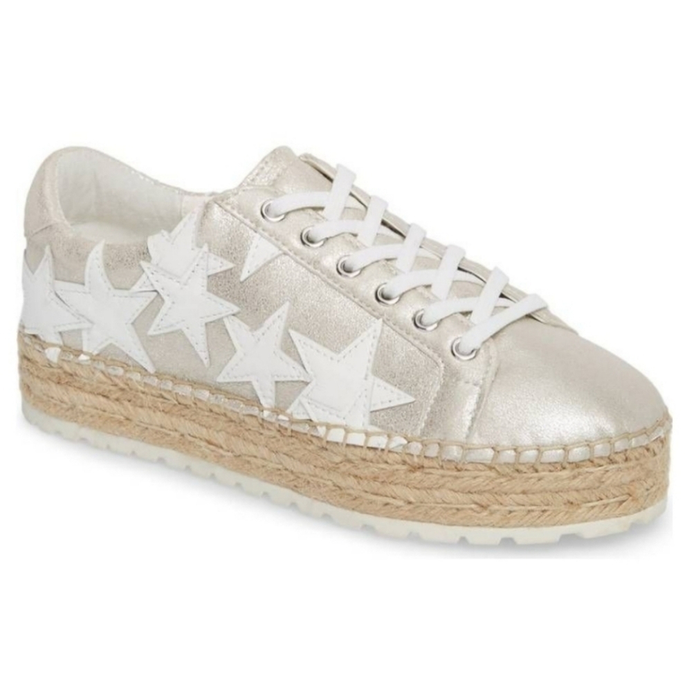 Marc Fisher LTD Women's Maevel Leather Lace-up Espedrille Platform Sneakers. 8½.
